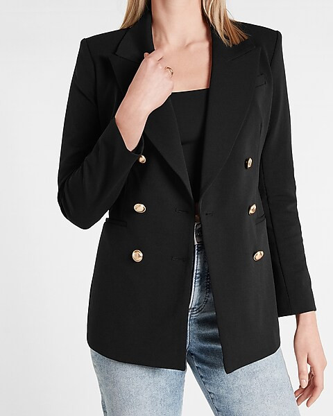 Conscious Edit Peak Lapel Double Breasted Blazer | Express