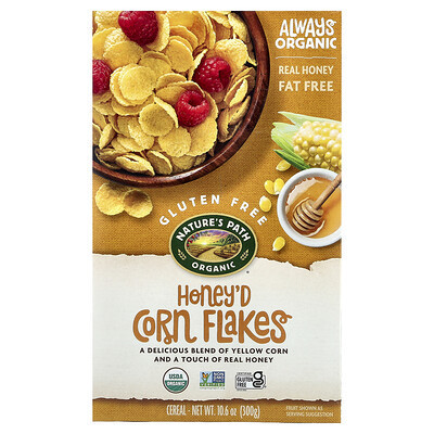 Nature's Path, Organic Honey'd Corn Flakes Cereal, 10.6 oz (300 g) | iHerb