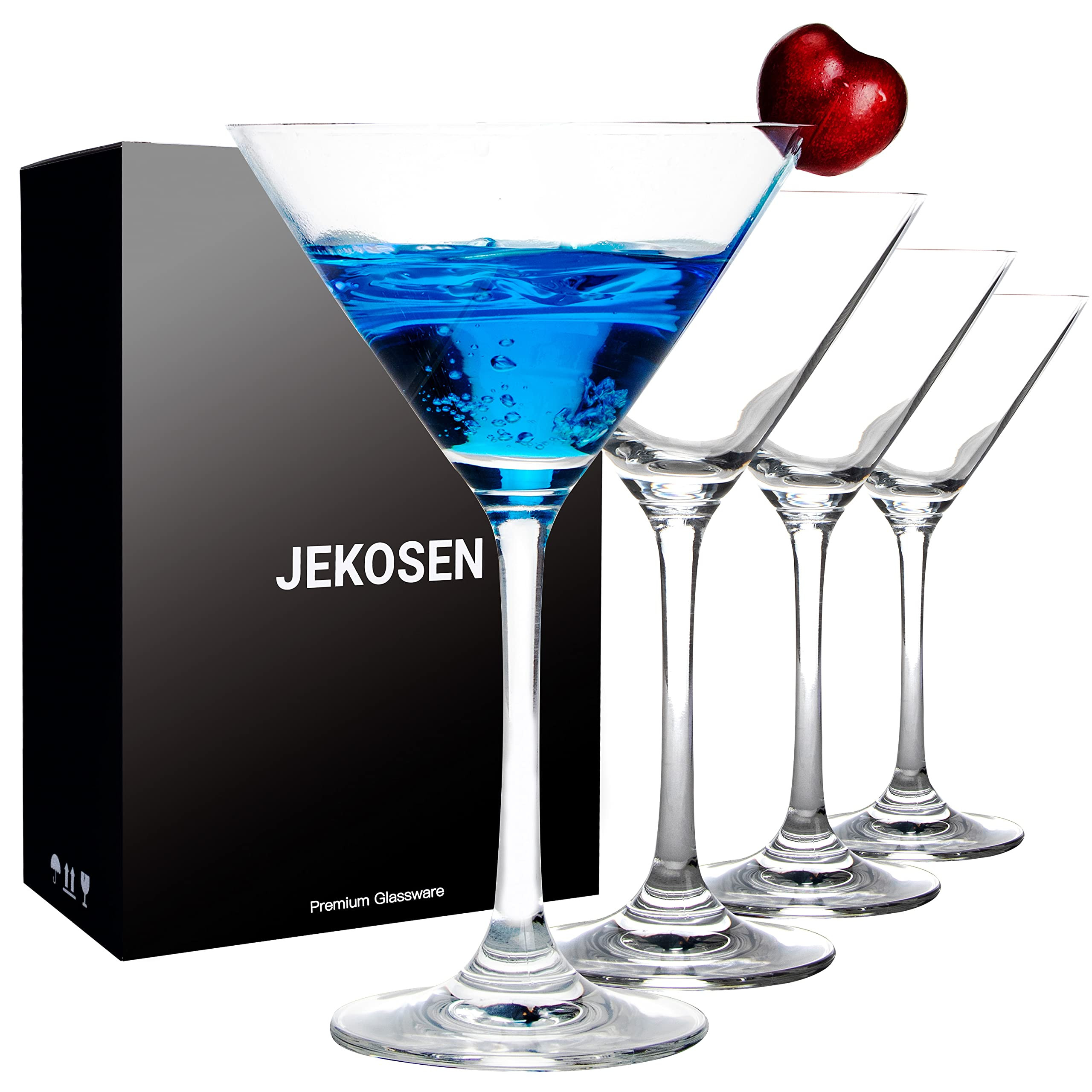 JEKOSEN Crystal Martini Cocktail Glasses 9 Ounce Set of 4 With Premium Gift Box Premium Strong Le... | Amazon (US)