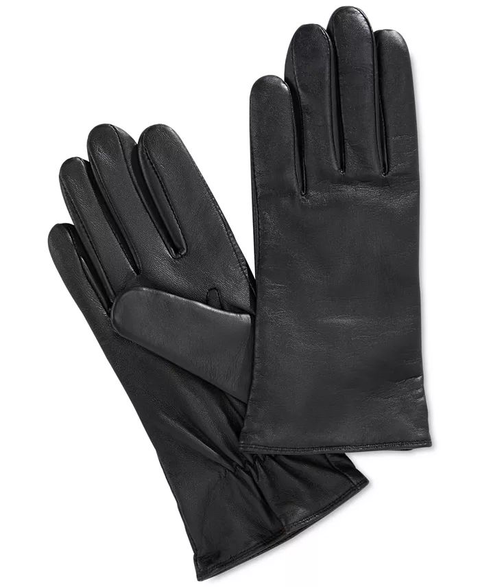 Cashmere Lined Leather Tech Gloves, Created for Macy's | Macy's