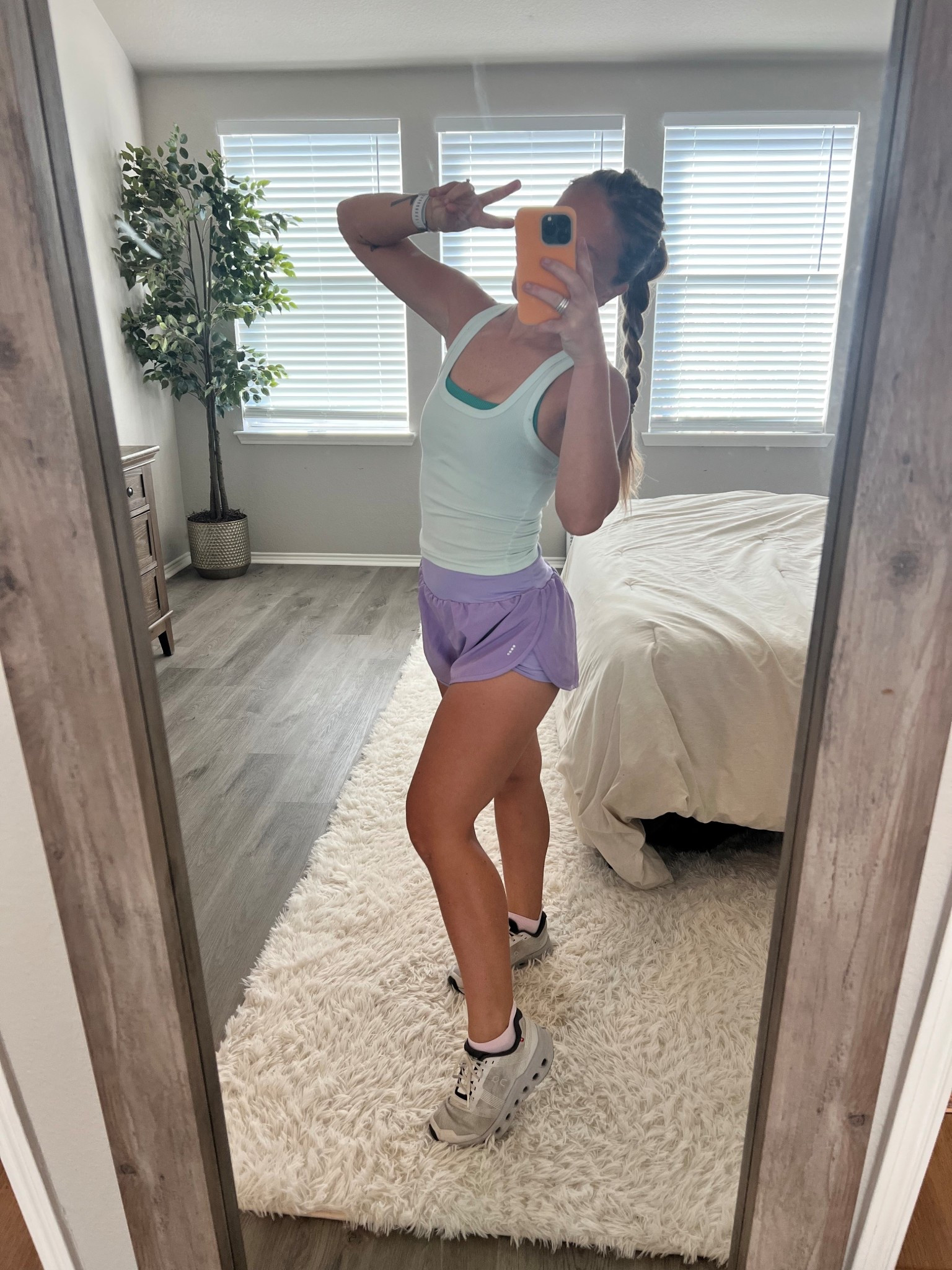 Cozy summer movement ✨ This is my go-to walking outfit when I want to feel put together but still super comfortable. I’m wearing breathable running shorts, a soft muted tank top, and my favorite ON sneakers (seriously, worth every penny). The colors are so pretty in person — think cool-toned blues and purples that feel like summer but still subtle. Topped it off with my Garmin watch to track my walks and runs. I live in this kind of outfit as a busy mom — easy to move in, quick to throw on, and cute enough for post-walk errands or toddler chasing 🫶 #WalkingOutfit #CasualActivewear #SummerAthleisure #ONRunningShoes #GarminWatchStyle #ComfyWorkoutLook #MutedSummerTones #EverydayAthleisure #MomStyle #LTKActivewear #LTKSummerStyle #WalkingFit #RunningShortsOutfit #SoftTankTopStyle

#LTKActive #LTKStyleTip #LTKShoeCrush