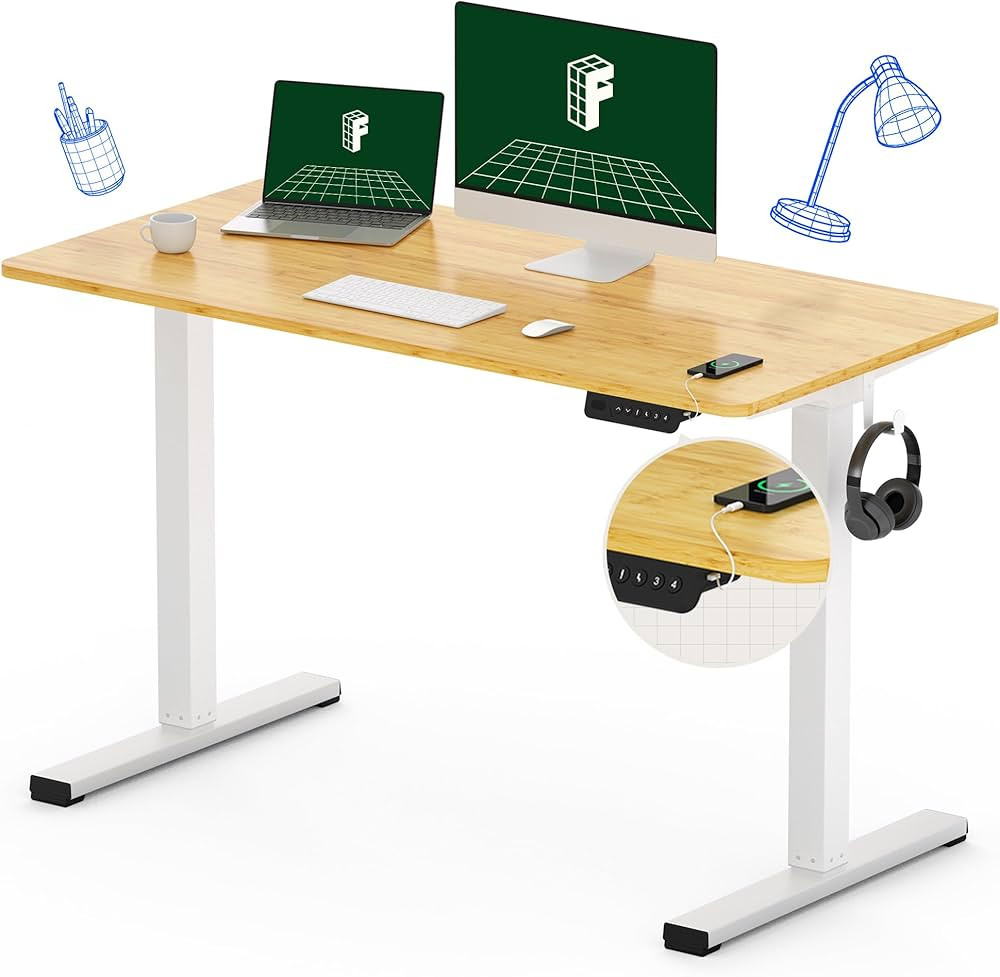 FLEXISPOT Standing Desk Adjustable Height Desk Quick Assembly with 48 x 24 Inches Whole-Piece Des... | Amazon (US)