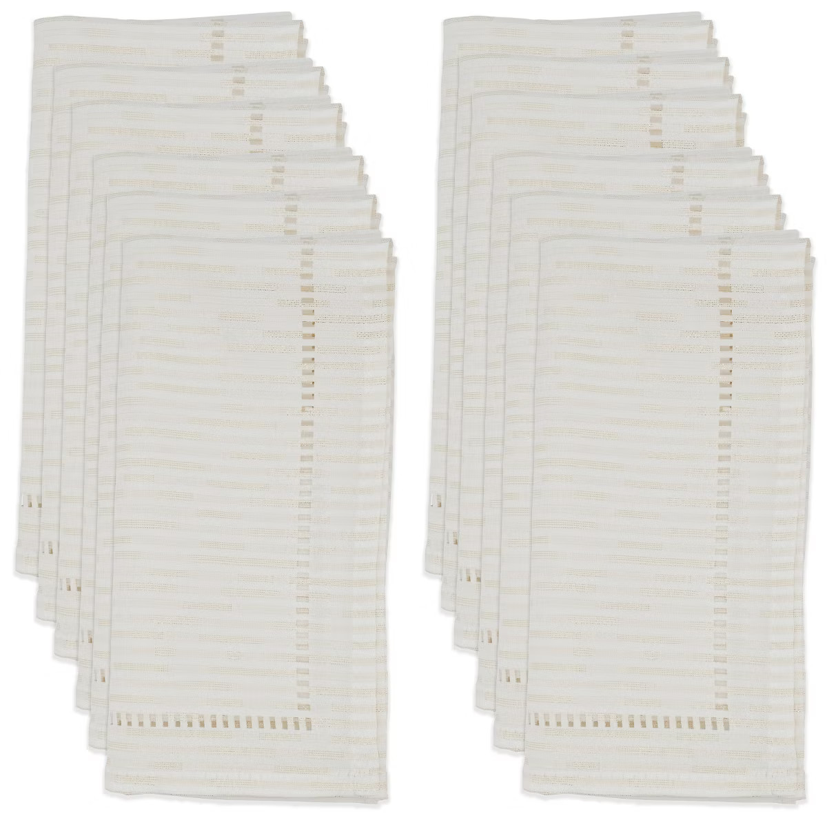 Saro Lifestyle Hemstitched Design Napkin, 20" Square, Ivory (Set of 12) | Target