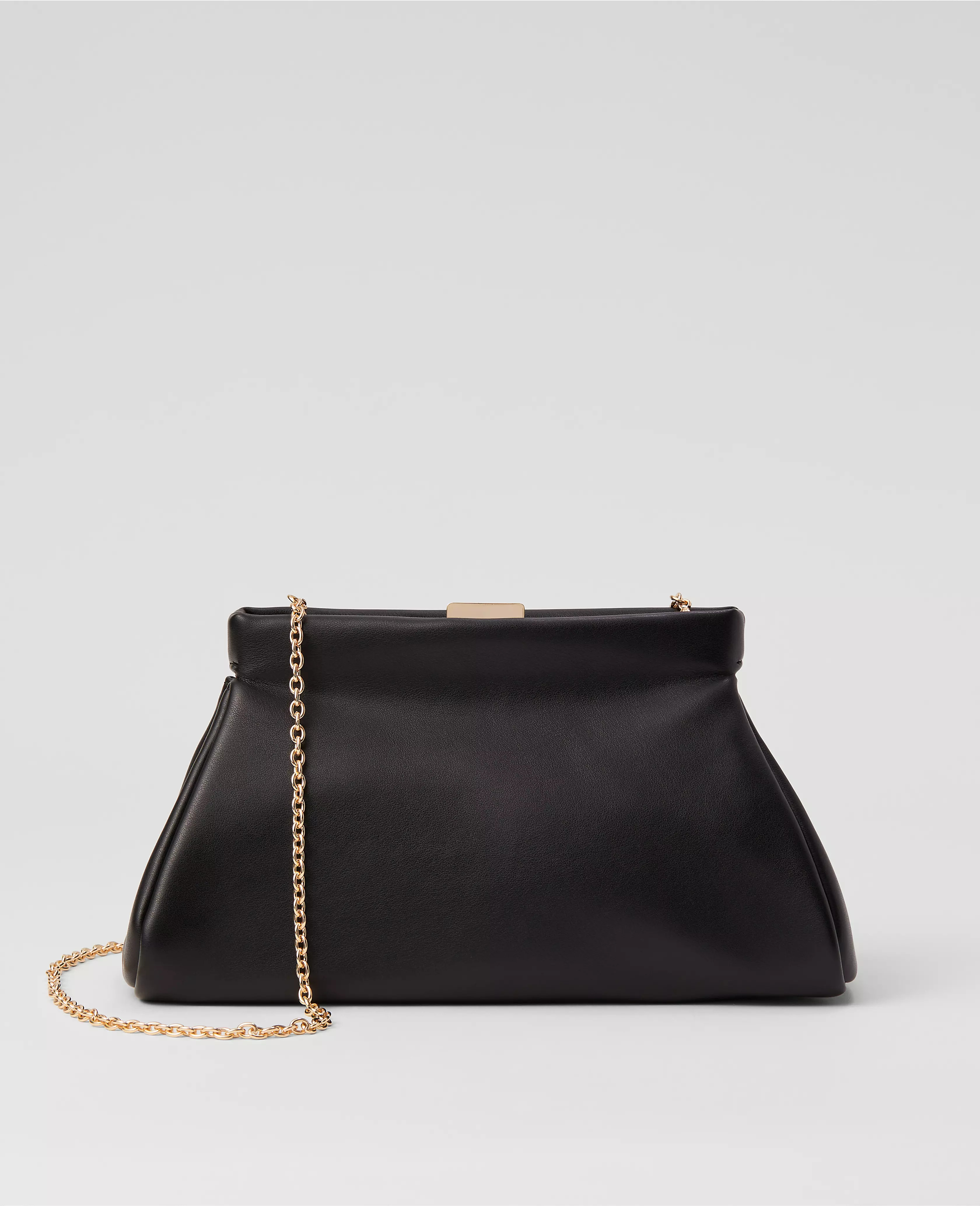 Black Leather Slouchy Clutch | Ann Taylor (US)