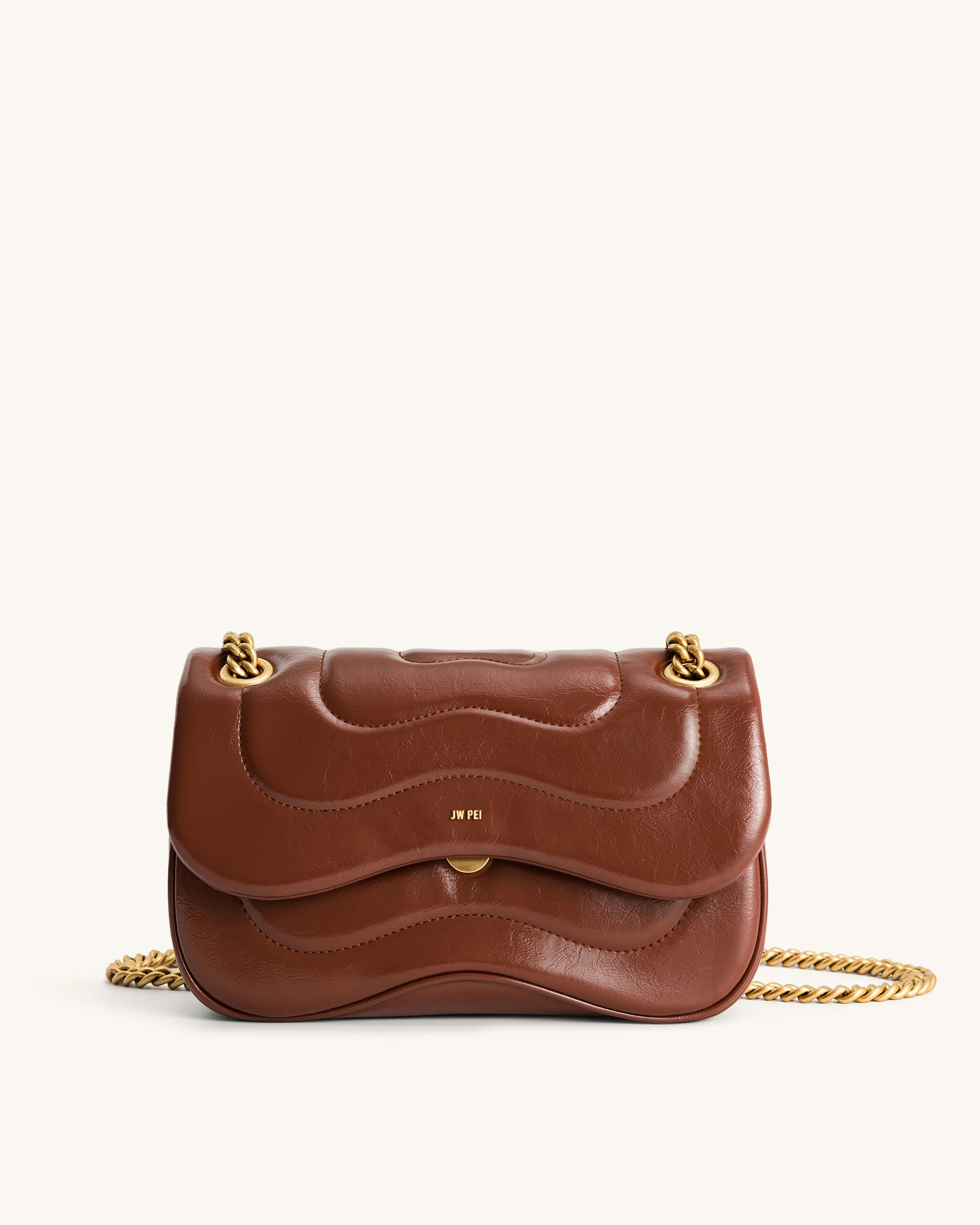 Tina Quilted Chain Crossbody - Brown | JW PEI US