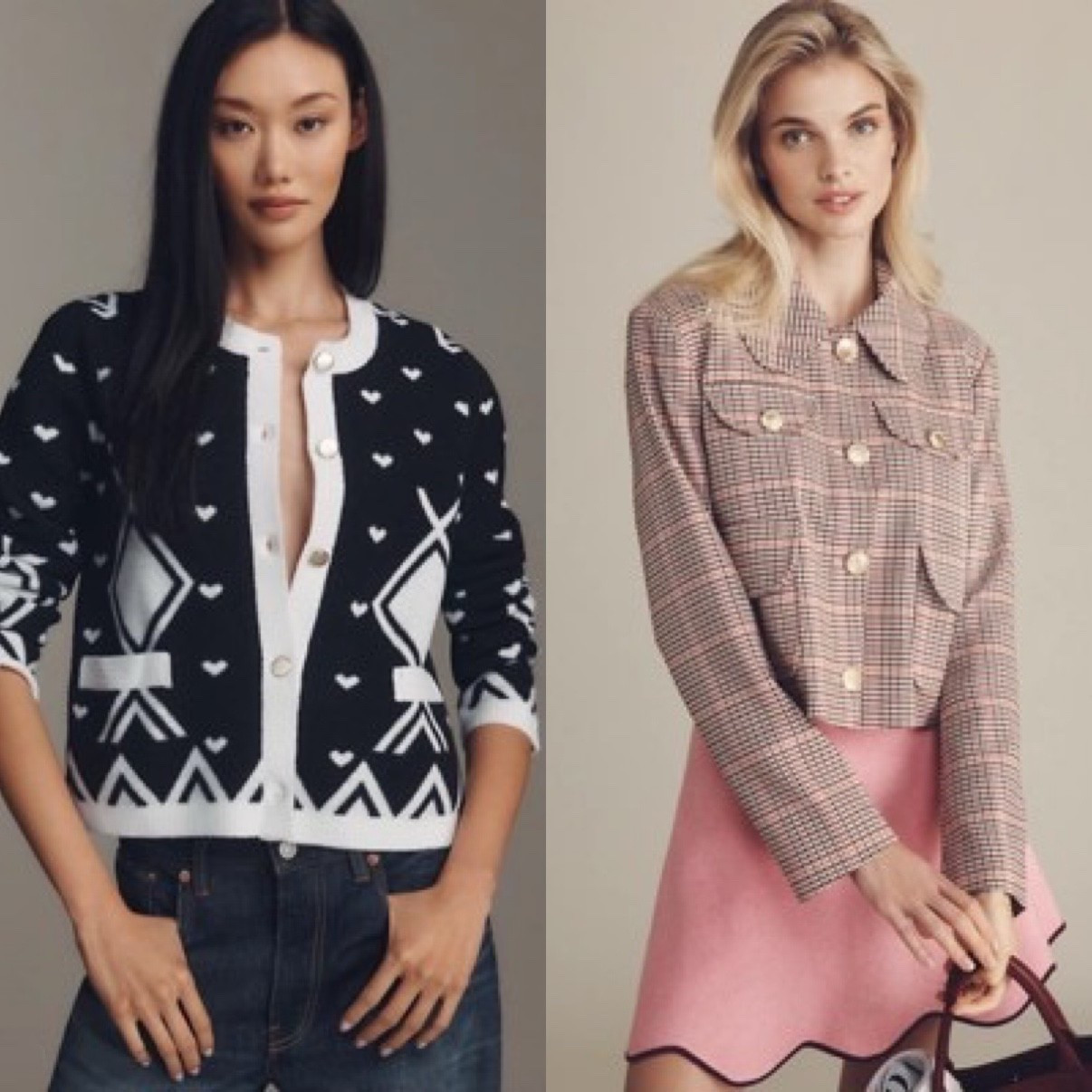 Lady jackets and cardis are 50% off this weekend at Anthro! Heart print and plaid  

#LTKFindsUnder50 #LTKWorkwear #LTKSaleAlert