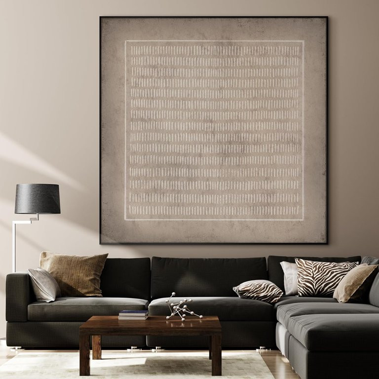 36"x36" Large Framed Wall Art - Abstract Brown and Gray Tones (Frame Assembly Required) - Walmart... | Walmart (US)