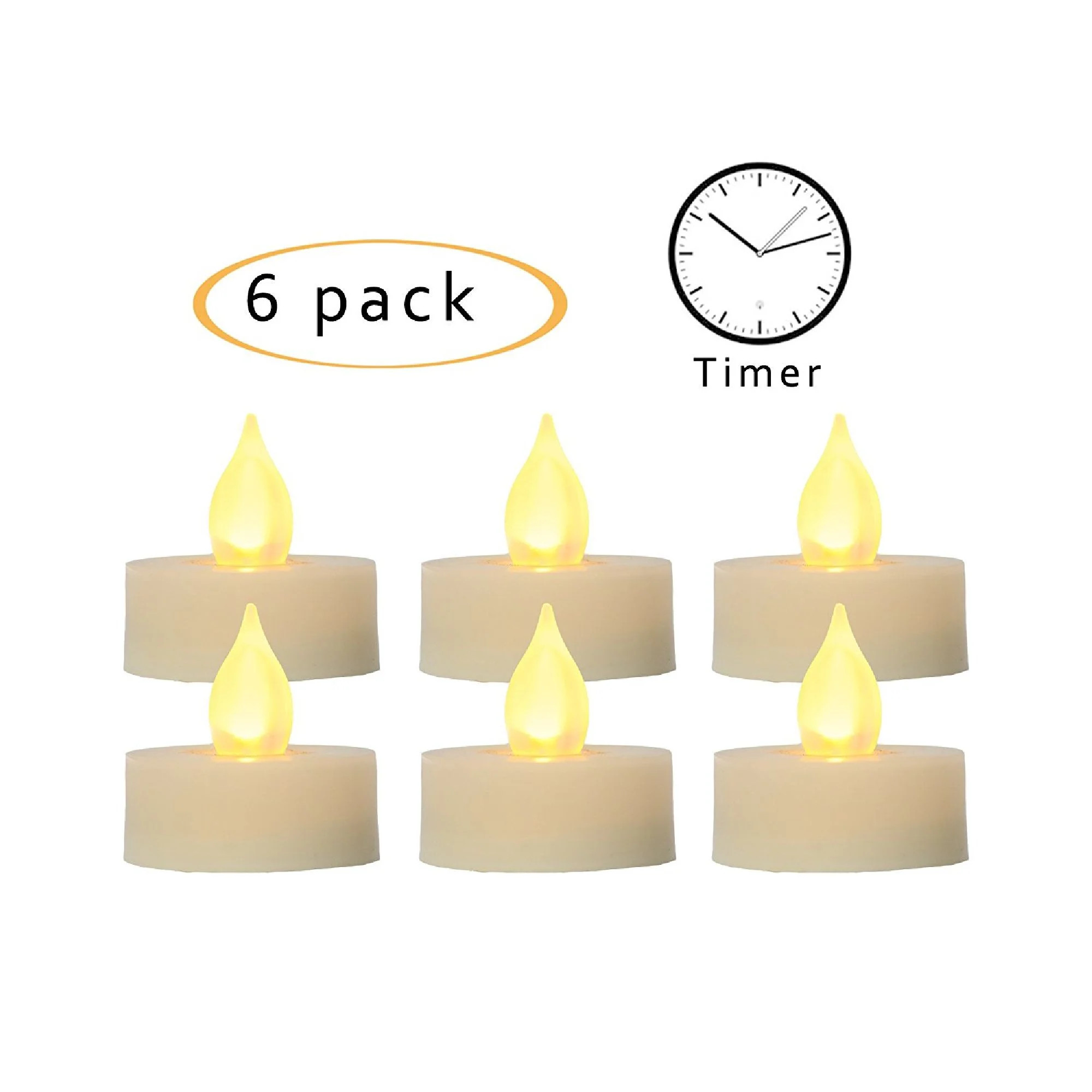 Candle Choice Flameless LED Battery Tealight Candles with Timer Realistic Flickering Battery Oper... | Walmart (US)
