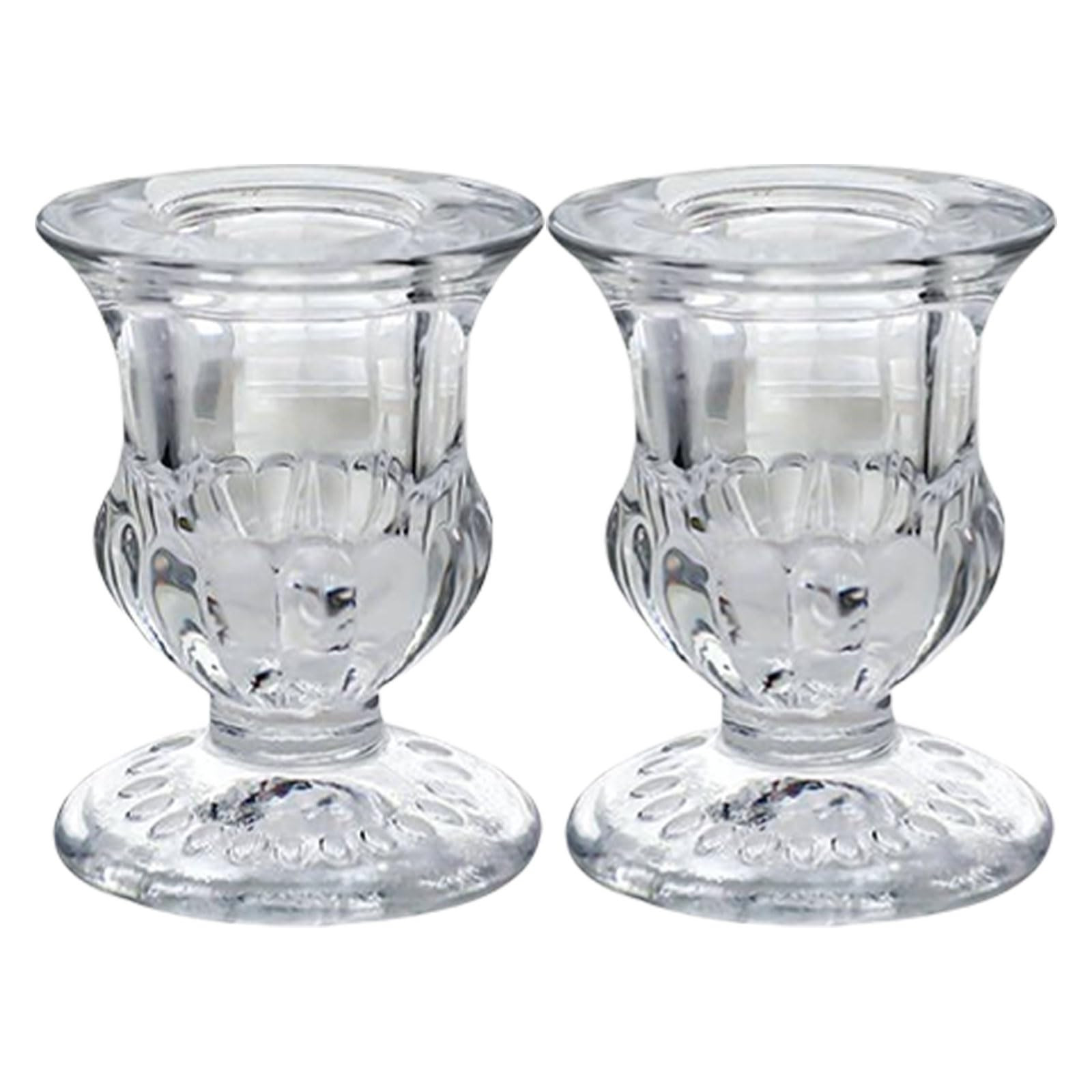 Sophisticated Glass Taper Holders Set of 2 for Wedding Celebration & Festival Home Decors Clear A... | Amazon (US)