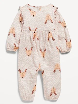 Long-Sleeve Ruffle-Trim Jumpsuit for Baby | Old Navy (US)
