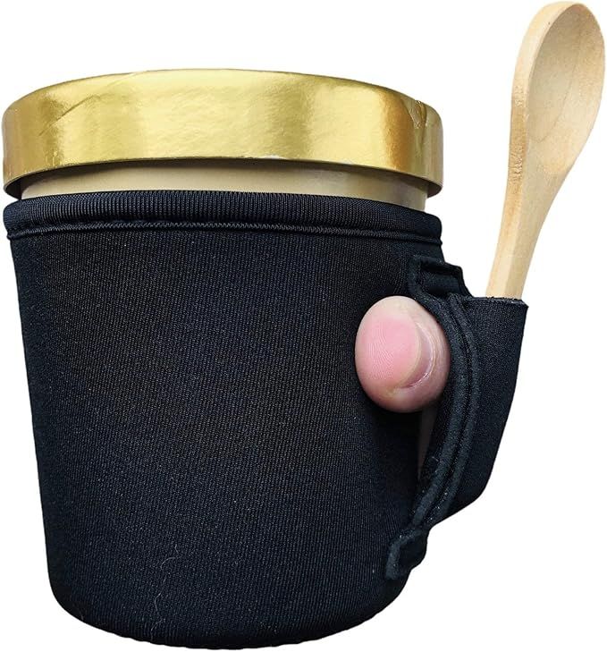 Lit Handlers Ice Cream Cooler Sleeve - Neoprene Ice Cream Pint Holder with Handle and Pocket - Te... | Amazon (US)