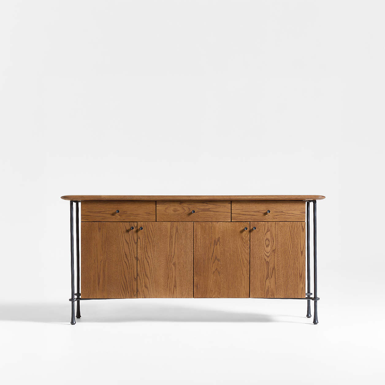 Brussels 66" Oak Wood Credenza + Reviews | Crate & Barrel | Crate & Barrel