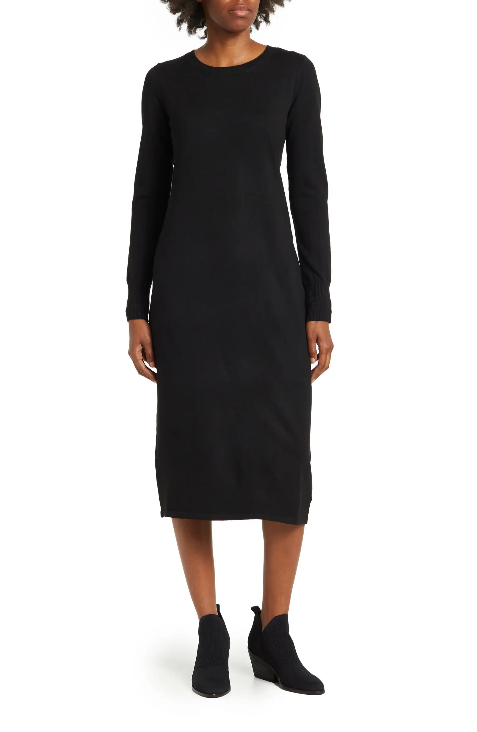 Long Sleeve Crewneck Sweater Dress | Nordstrom Rack