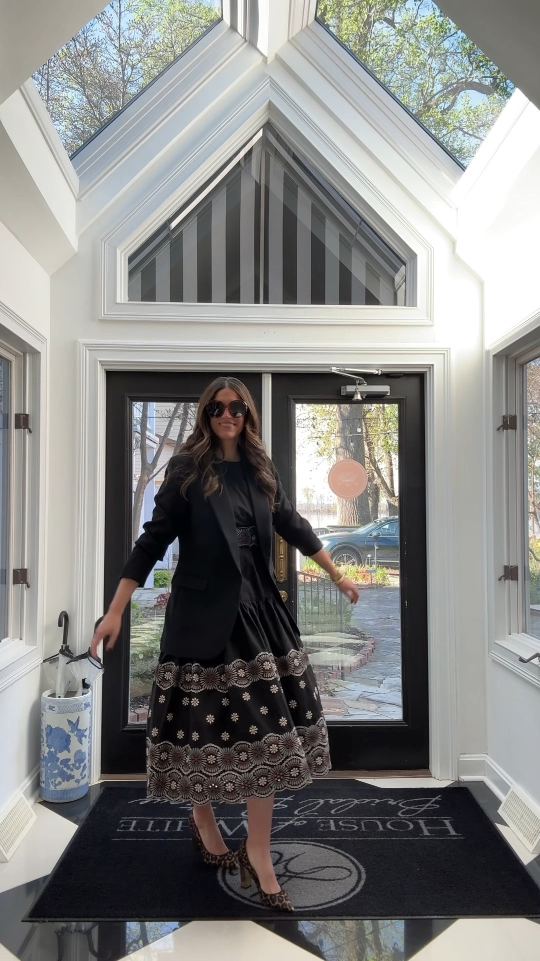 Calling this my Eclipse Dress. Loved the shape of this cute cotton number and the circular appliqué was definitely giving by me eclipse vibes. The weather didn’t white warrant a sleeveless cotton dress, but I was pleased with how it paired with my favorite boyfriend blazer!  And leopard heels because they always make a basic look more exciting ☺️

#LTKover40 #LTKSeasonal #LTKVideo