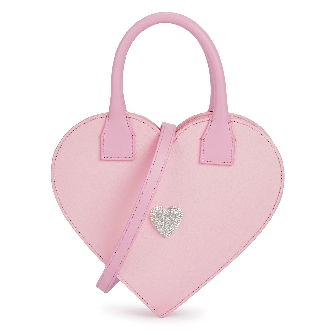 Mach & Mach Heart-shaped Satin Top Handle Bag - Light Pink | Harvey Nichols (Global)