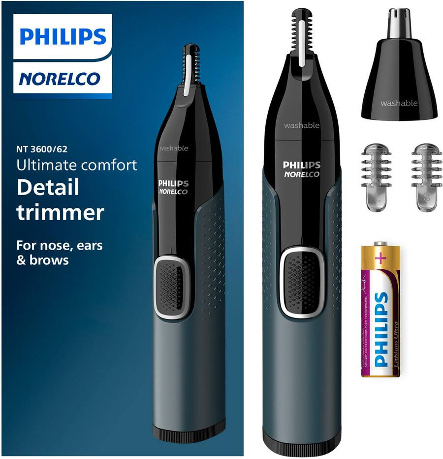 Philips Norelco - Nose Trimmer 3000, for Nose, Ears Eyebrows, NT3600/62 - Black | Best Buy U.S.