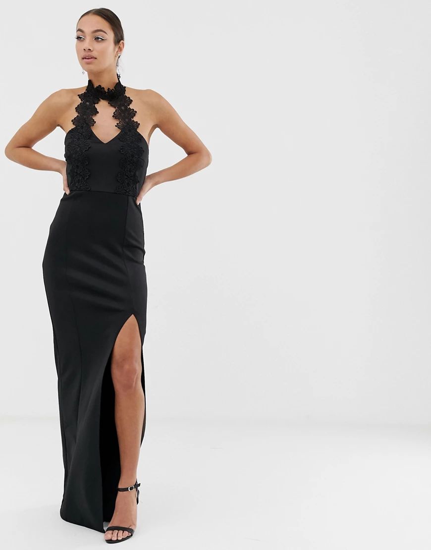 AX Paris thigh split maxi dress-Black | ASOS (Global)