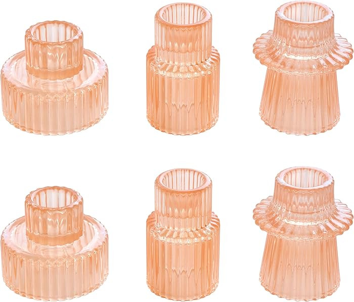 Taper Glass Candlestick Holders Tealight Candle Holders for Table Centerpieces, Wedding Decor and... | Amazon (US)