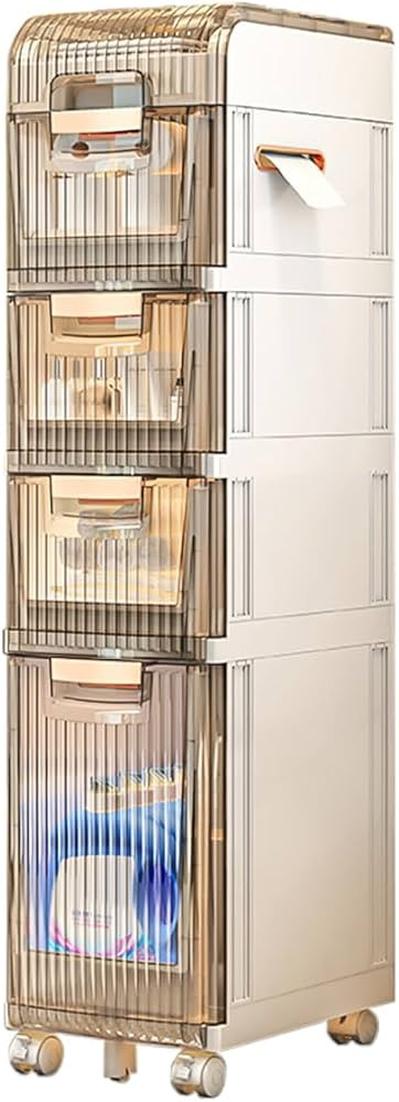 Narrow Storage Cabinet,Plastic Drawer Storage,Modern Small Bathroom Floor Cabinet,Free Standing T... | Amazon (US)