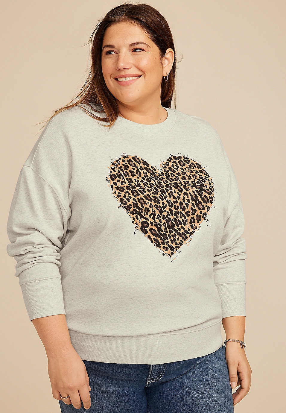 Plus Size Animal Heart Relaxed Fit Sweatshirt | Maurices