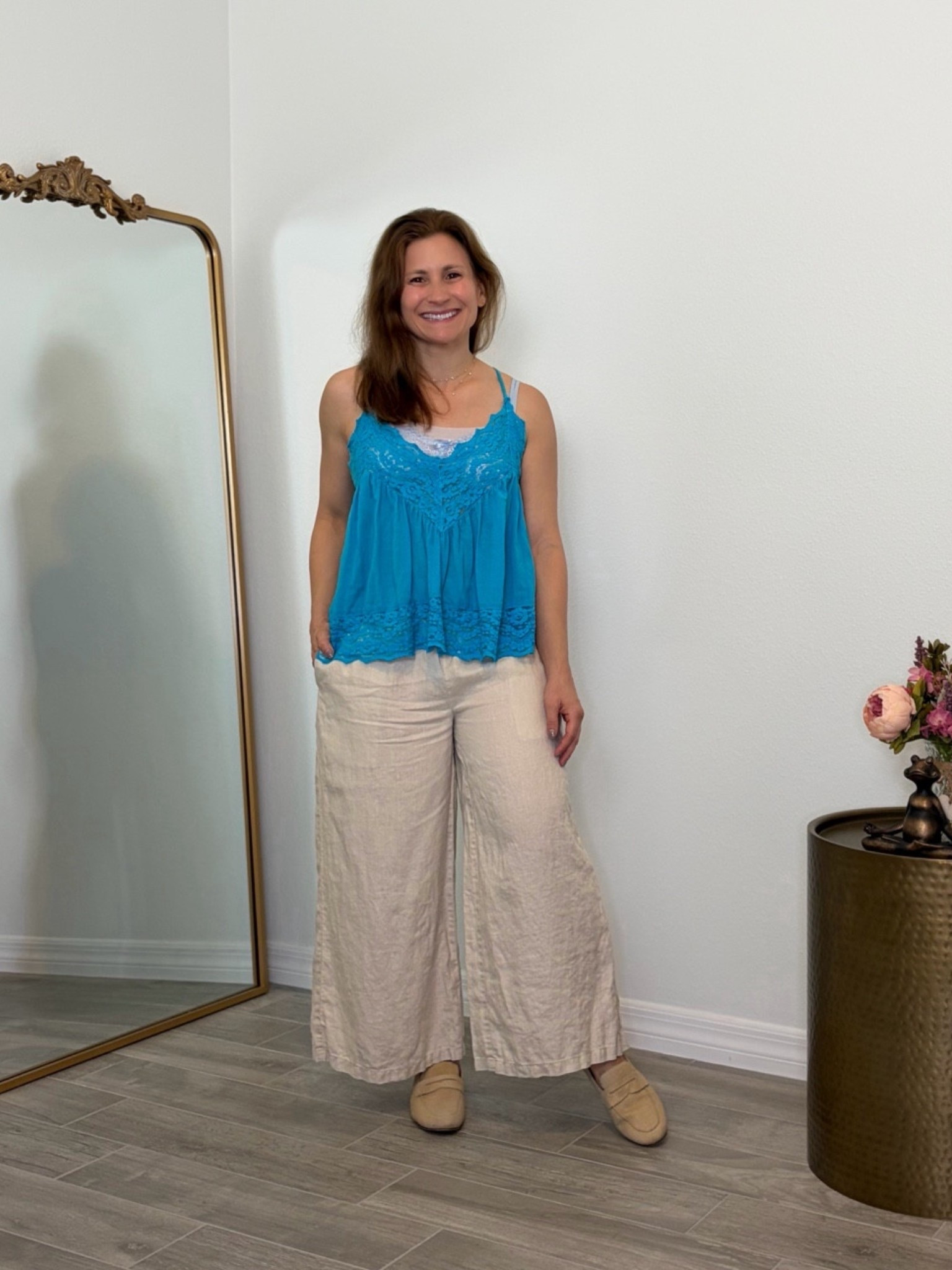 One of my favorite spaghetti strap tops for spring and summer is now available in this beautiful blue color 💙 several different colors to choose from

#LTKPetite #LTKootd