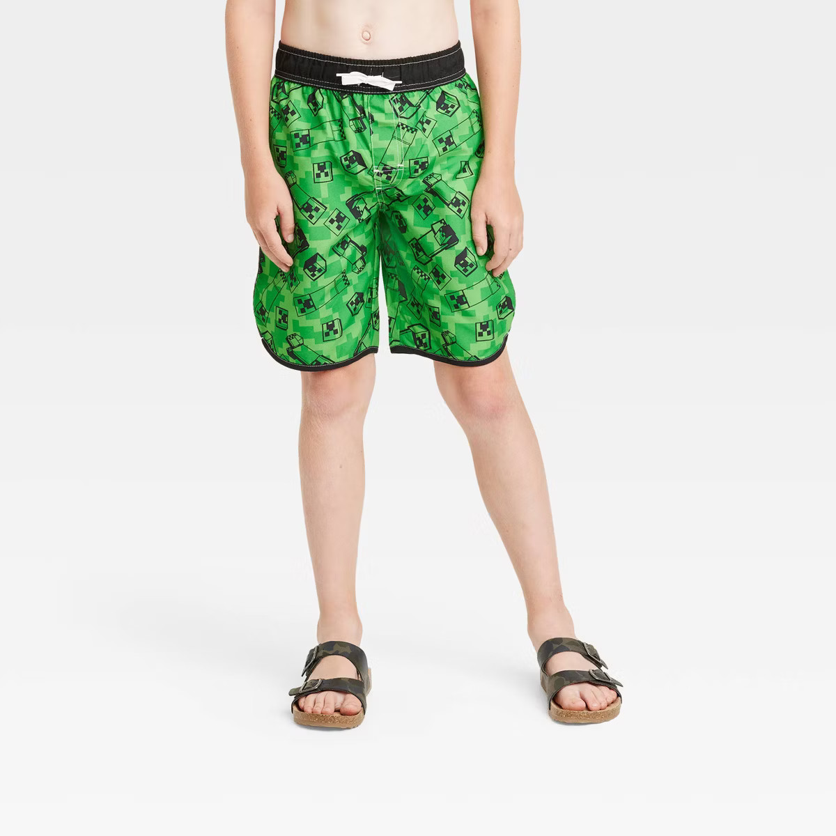 Boys' Minecraft Swim Shorts - Green S | Target