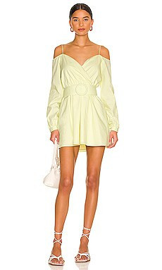 MORE TO COME Leia Off Shoulder Dress in Pastel Yellow from Revolve.com | Revolve Clothing (Global)