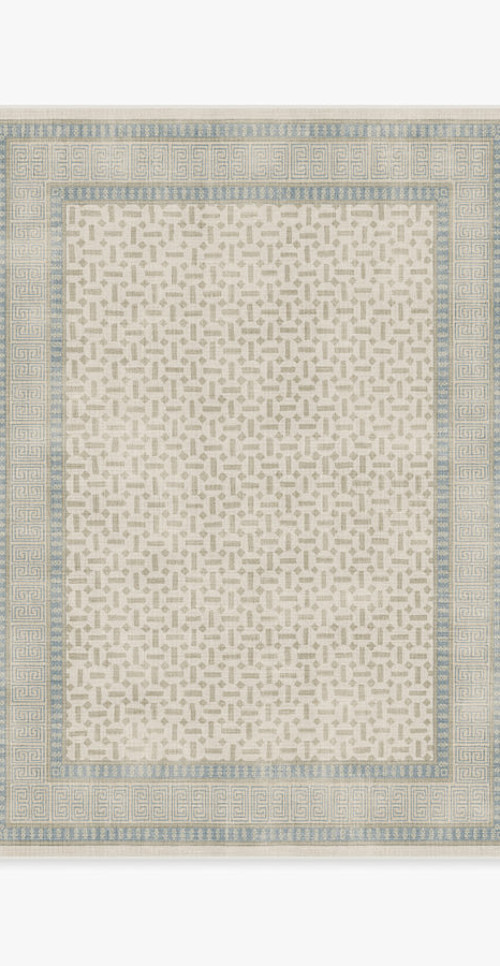 Kairos Ivory & Blue Premium Rug | Ruggable