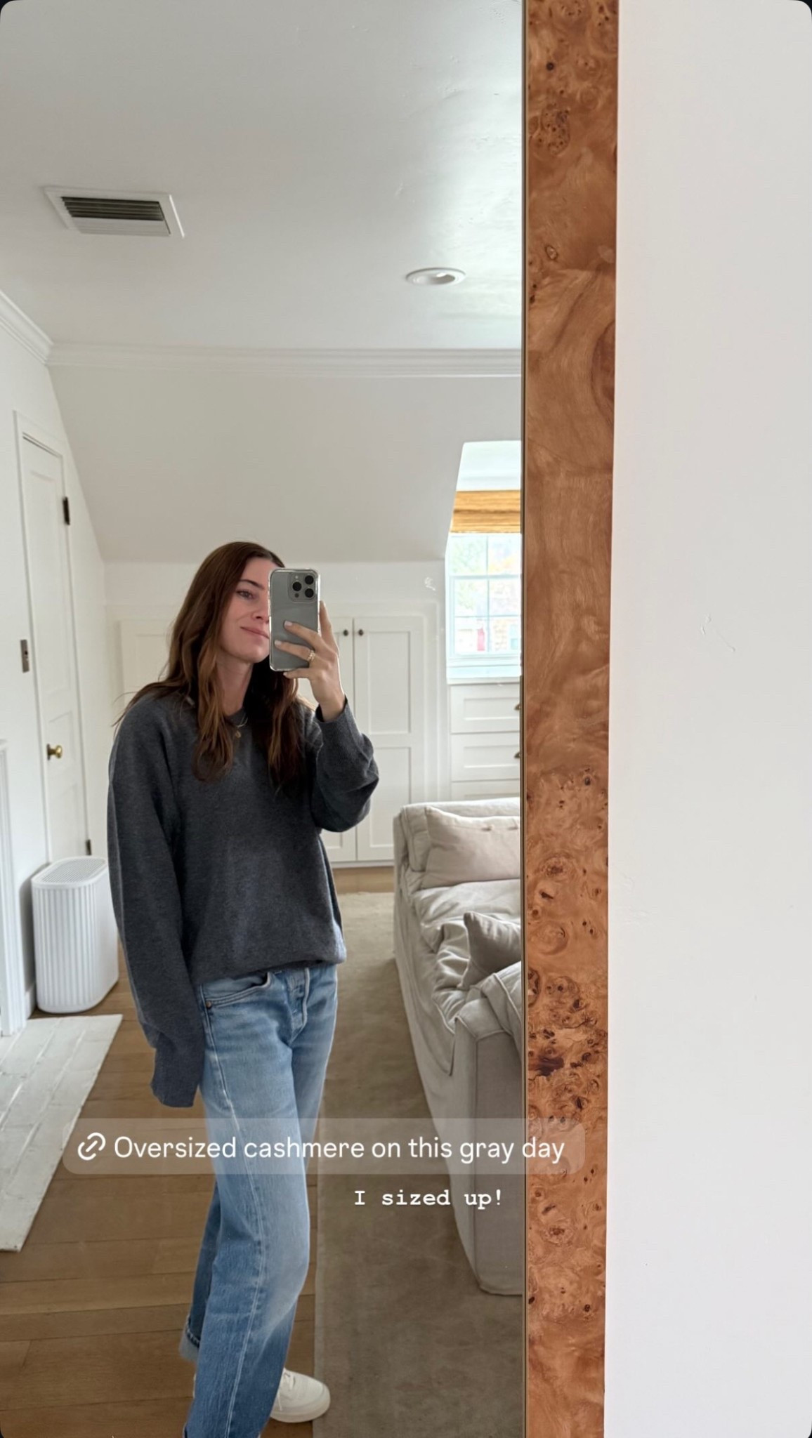 Oversized cashmere on this gray day. I sized up!