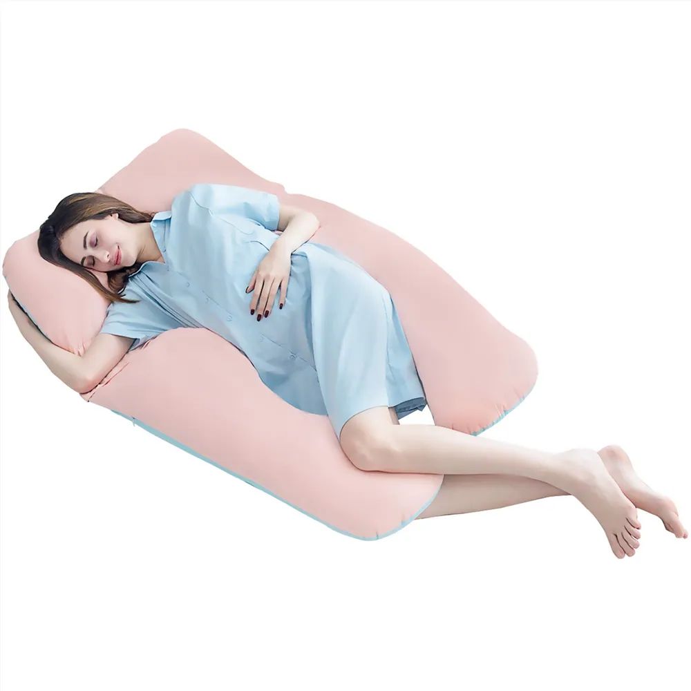U Shaped Pregnancy Body Pillow - Reversible Pink & Blue Cover (Medium-Firm/Medium - Specialty - Sing | Bed Bath & Beyond
