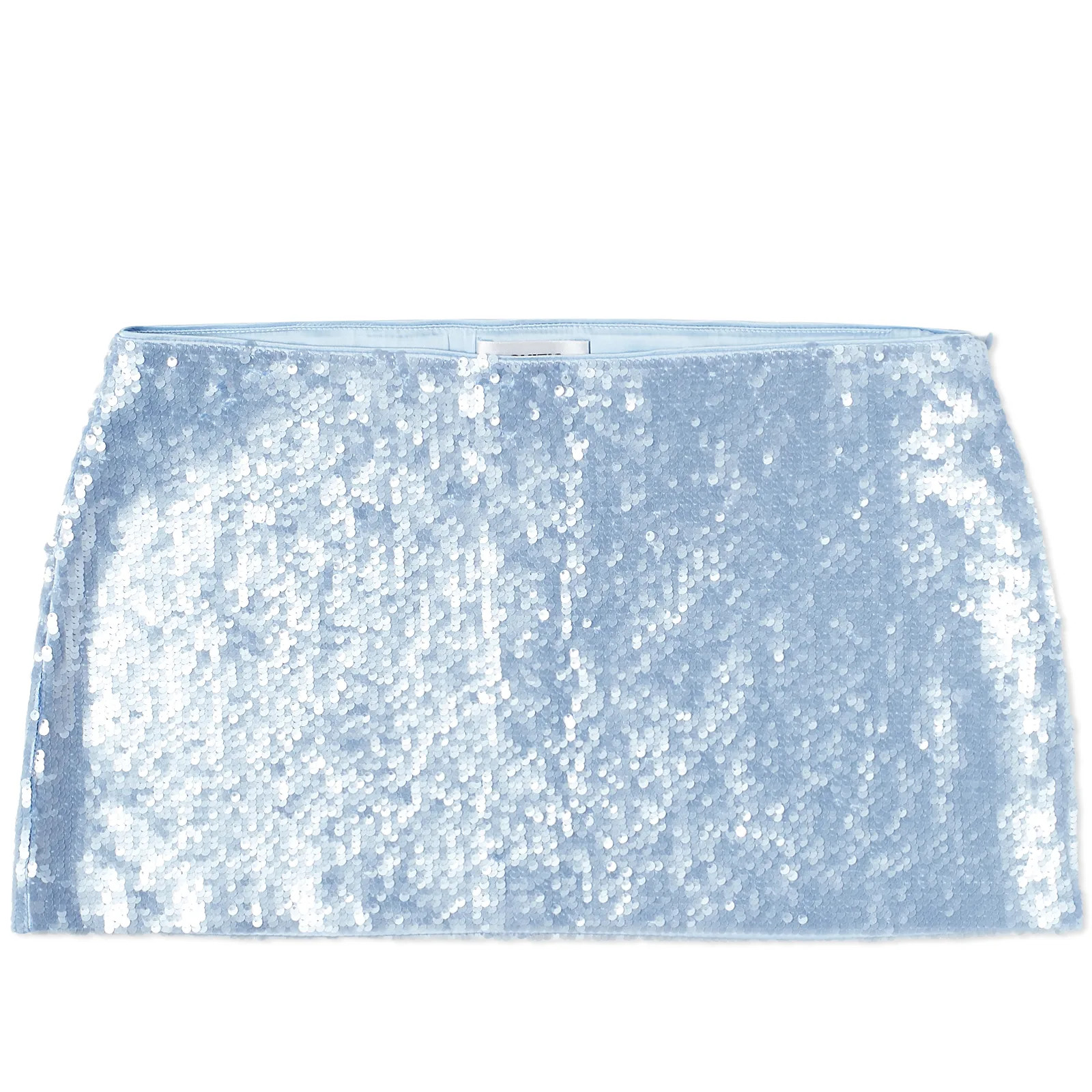 Danielle Guizio Women's Low Rise Matte Sequin Skirt in Silver, Size X-Small | END. Clothing