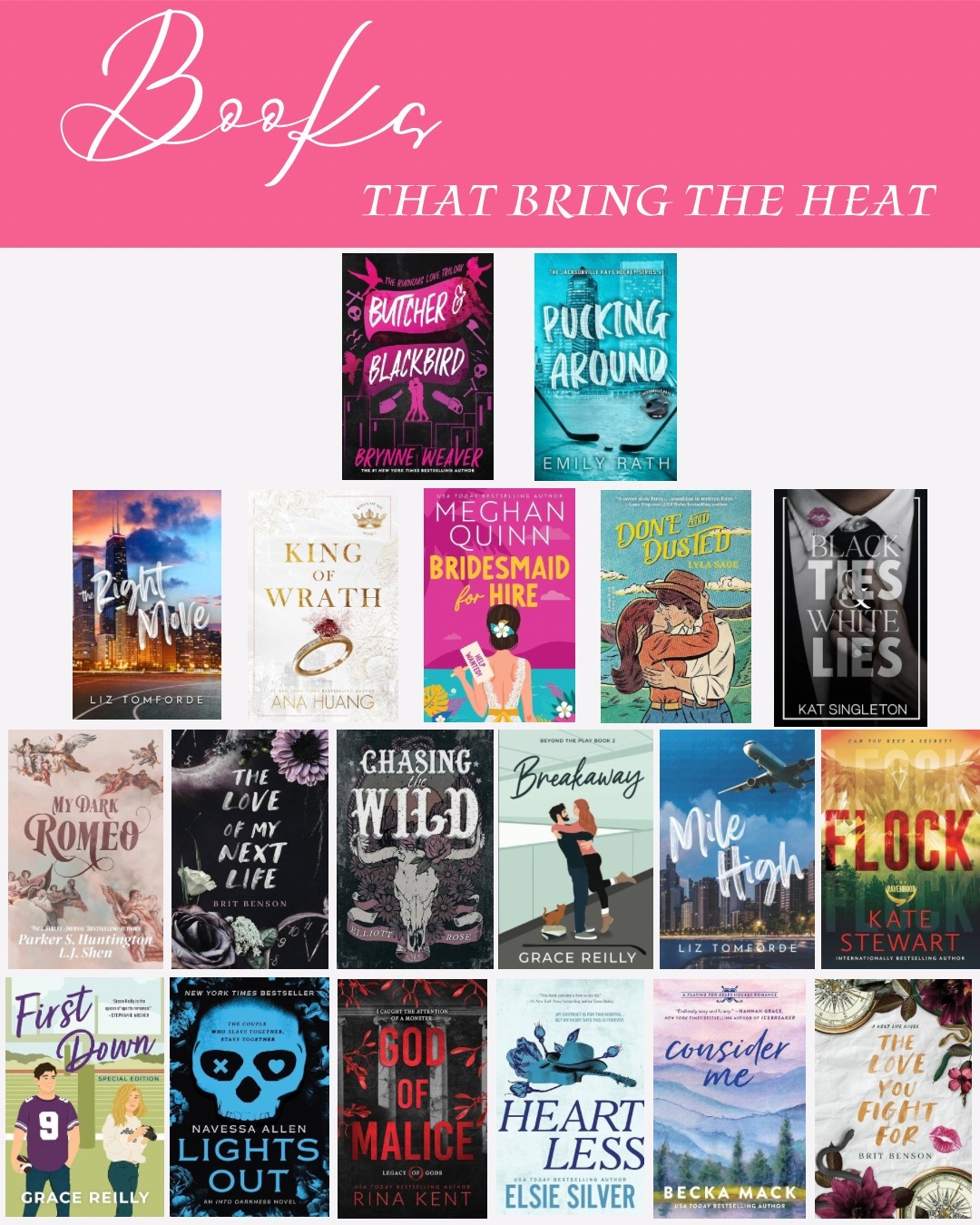 Romance books that bring the heat and the spice! I have loved every single one of them!

#LTKU #LTKFindsUnder50 #LTKSaleAlert