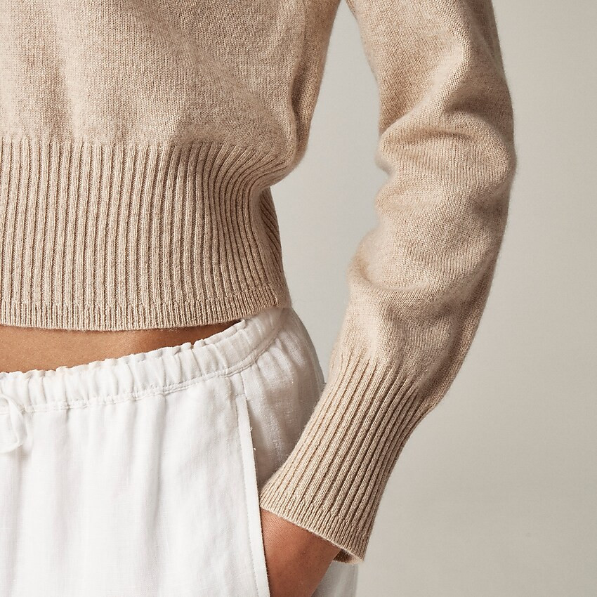 Cropped cashmere crewneck sweater | J. Crew US