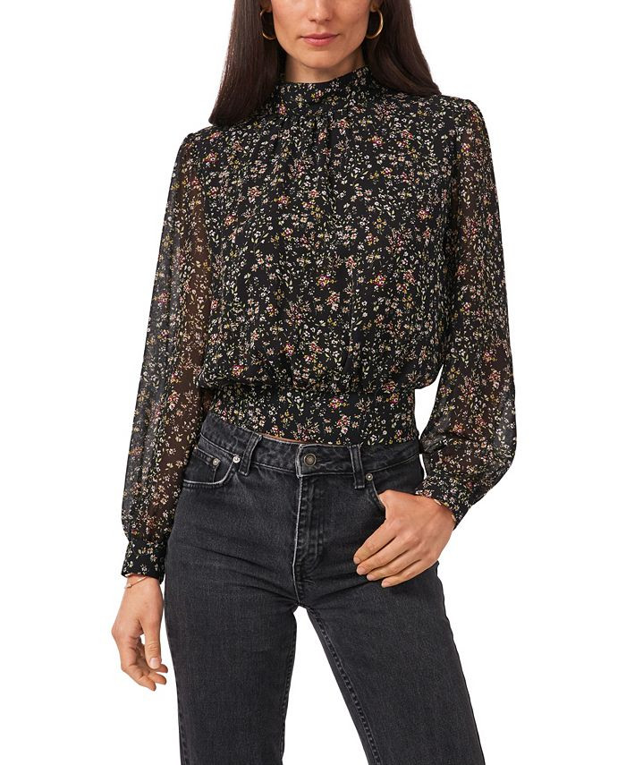 1.STATE Long Sleeve Cropped Mock Neck Blouse & Reviews - Tops - Women - Macy's | Macys (US)