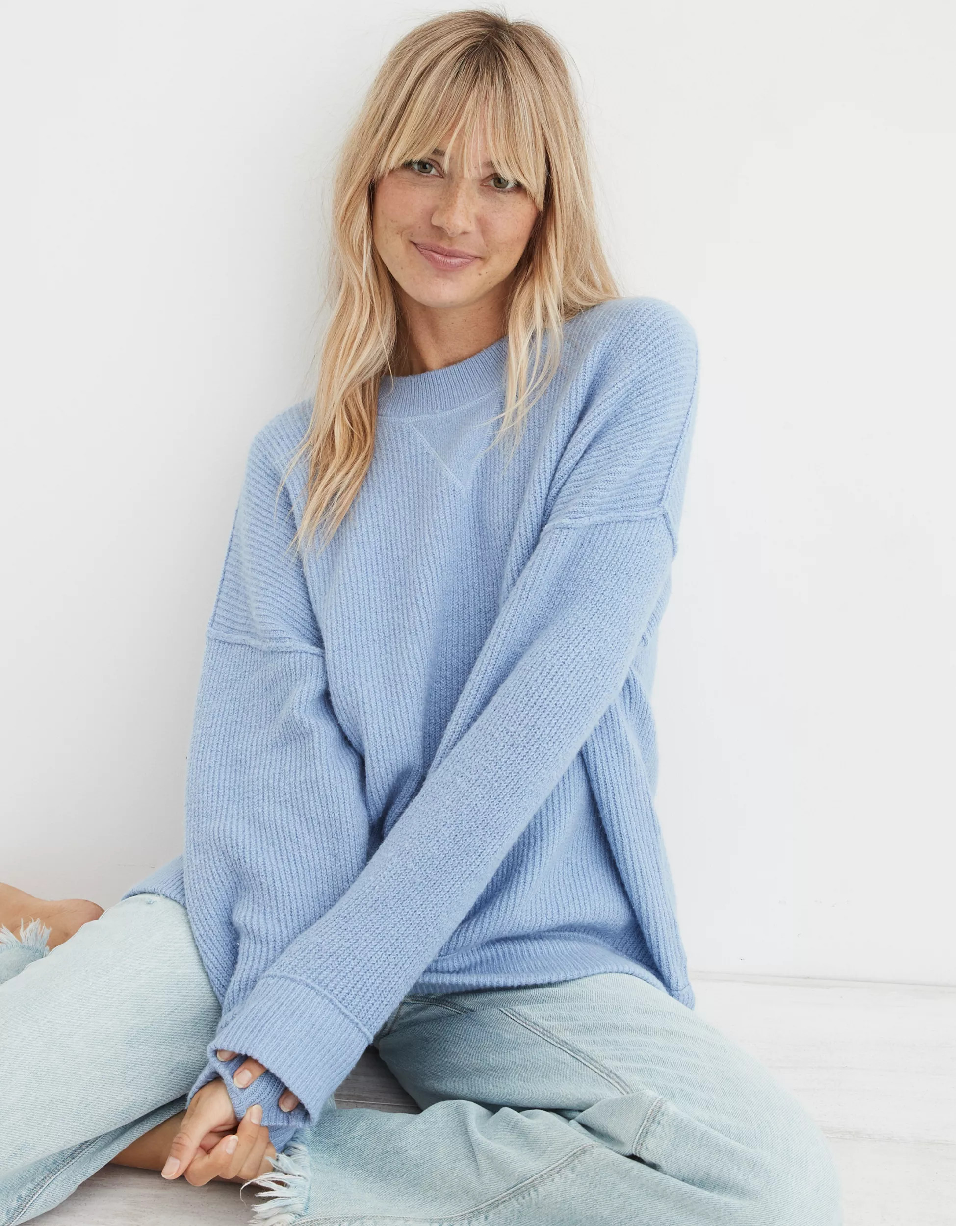 Aerie CozyUp Ribbed Sweater | American Eagle Outfitters (US & CA)