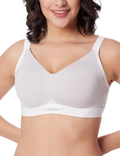 Seamless Wireless Bra for Busty Women No Underwire Lightly Lined Deep V T-Shirt Bralette with Und... | Amazon (US)