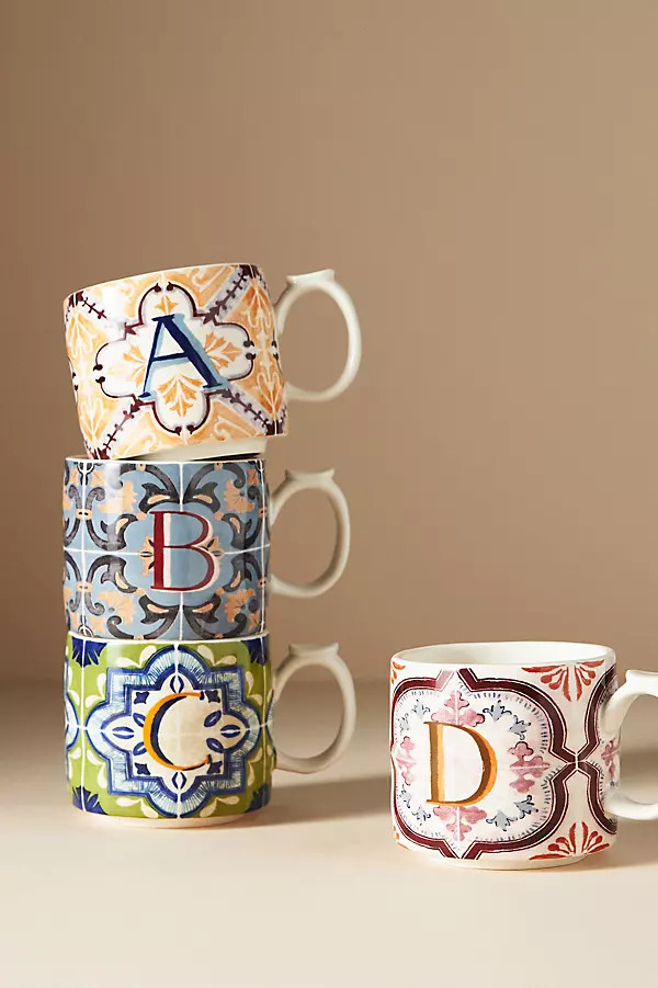 Mezze Monogram Mug By Anthropologie in Alphabet Size MUG/CUP | Anthropologie (US)