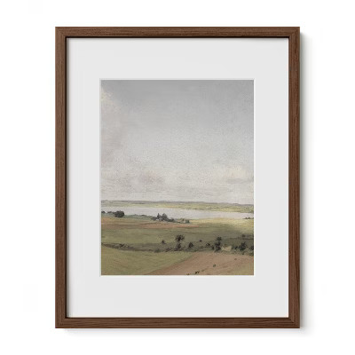 Haus and Hues Framed Vintage Rolling Hills Wall Art, Walnut 16x20 | Target