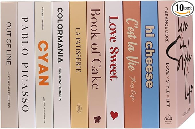 ROOM127 10Pcs Foldable Decorative Books Set - Realistic Faux Books for Shelf Styling, Home Decor,... | Amazon (US)