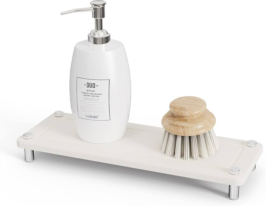 Fast Drying Stone Sink Tray, Bathroom Instant Dry Sink Organizer, Diatomaceous Earth Water Absorb... | Amazon (US)