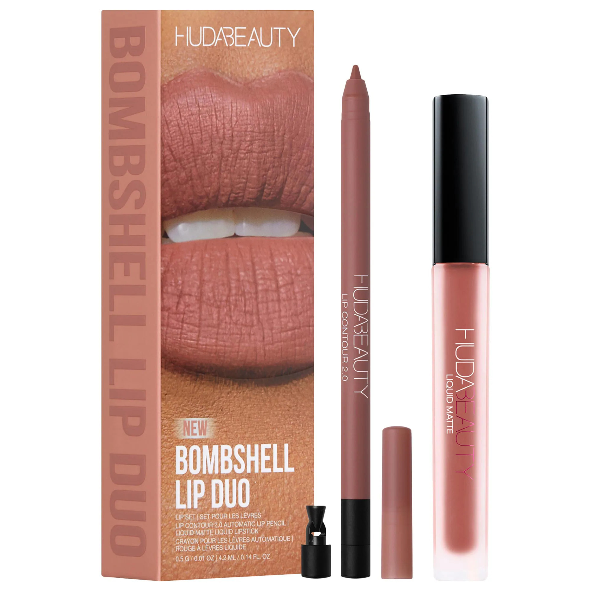 HUDA BEAUTY Bombshell Lip Liner and Liquid Lipstick Set 0.01 oz / 0.5 G | Sephora (CA)