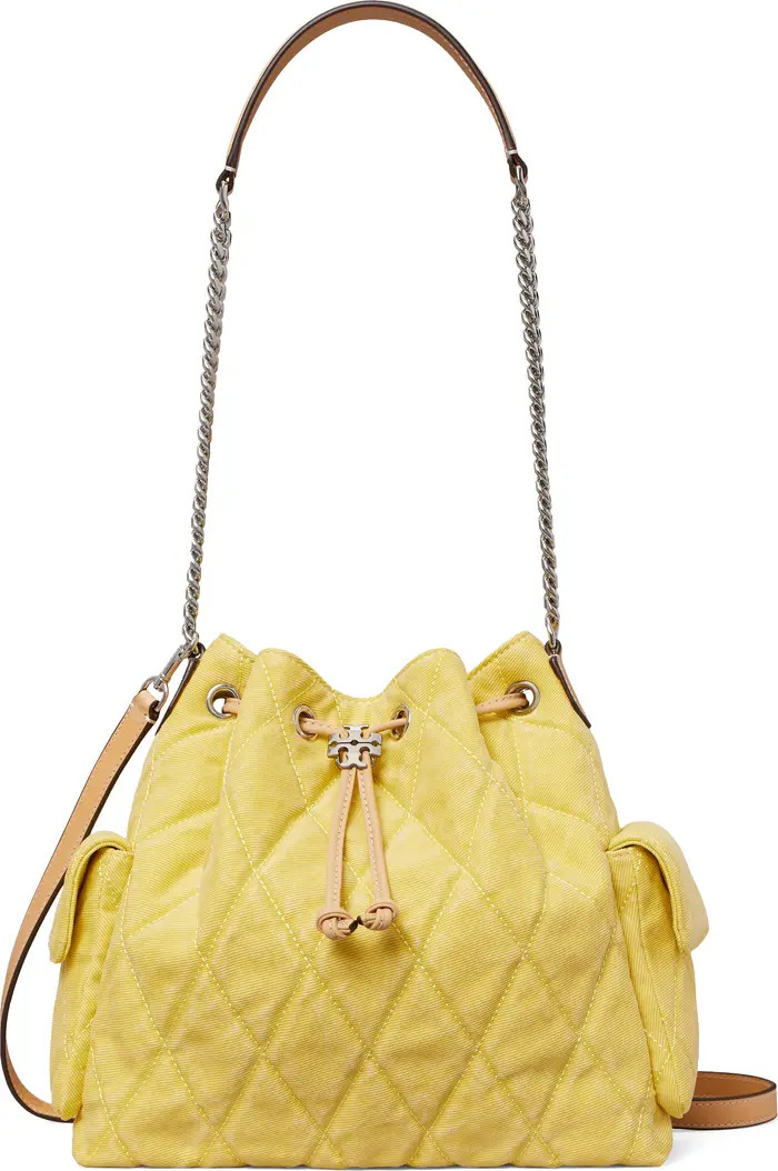 Charlie Quilted Denim Drawstring Shoulder Bag | Nordstrom