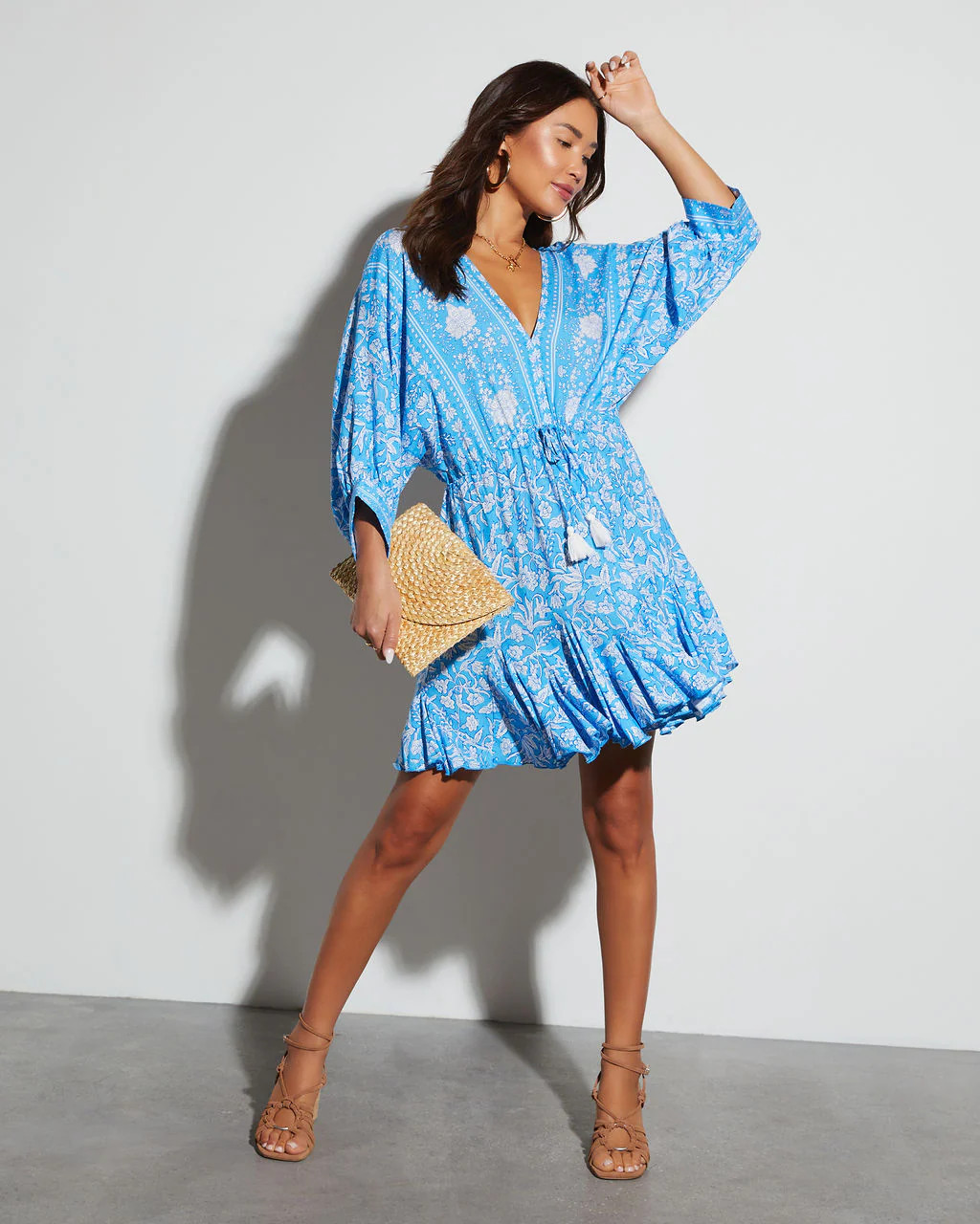 Athena Floral Tassel Tie Mini Dress | VICI