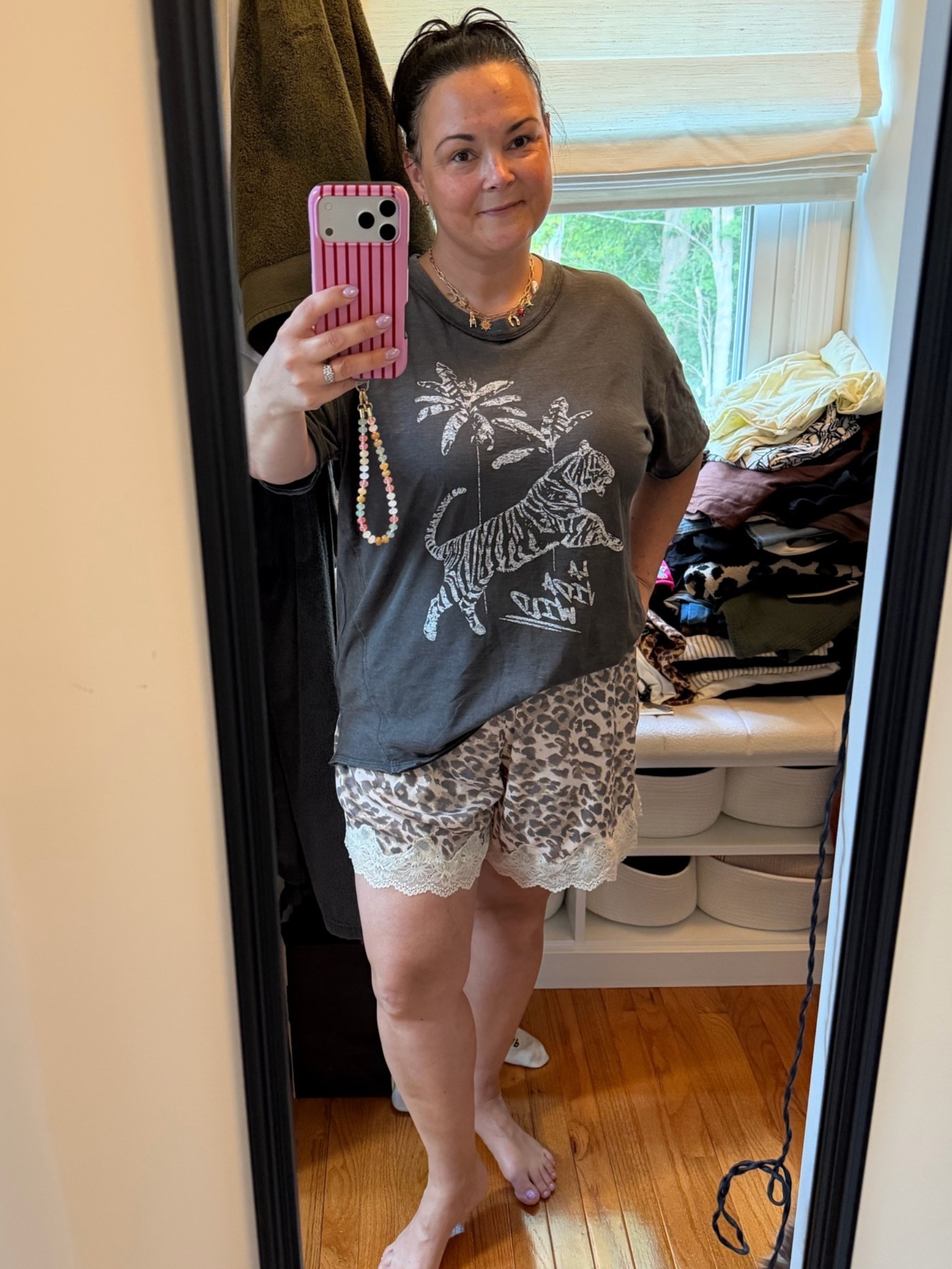 First day of summer vacation outfit. Comfy lace trim shorts with an oversized tshirt. Size down in the shirt for a more fitted fit.

#LTKootd #LTKSeasonal #LTKMidsize