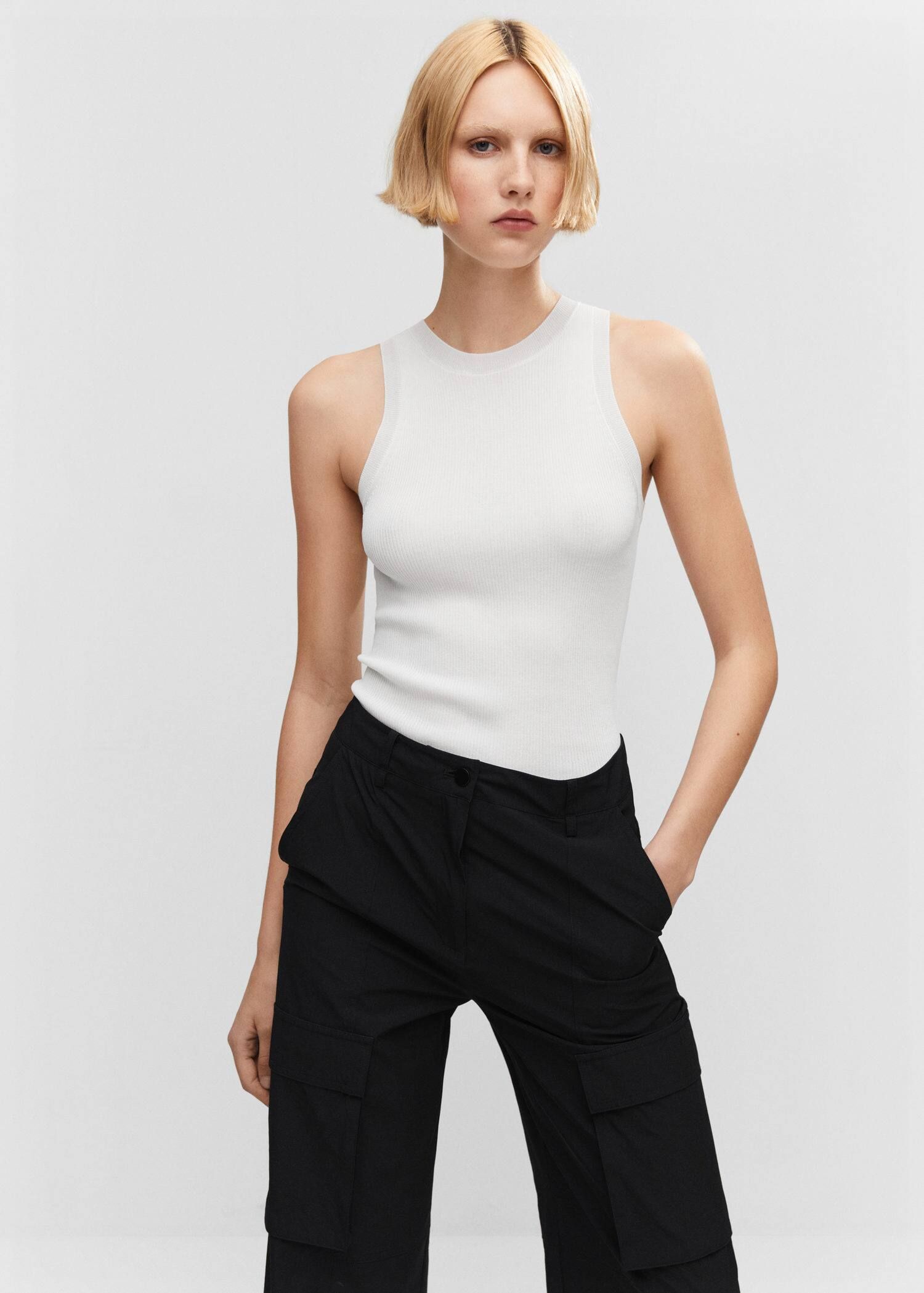 Ribbed knit top -  Women | Mango USA | MANGO (US)