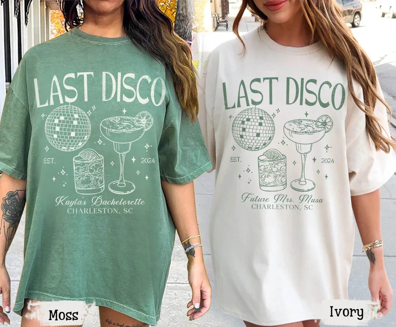 Custom Last Disco Bachelorette Shirts, Disco Bride Bridal Party Tee, Luxury Cocktail Club, Bridal... | Etsy (US)