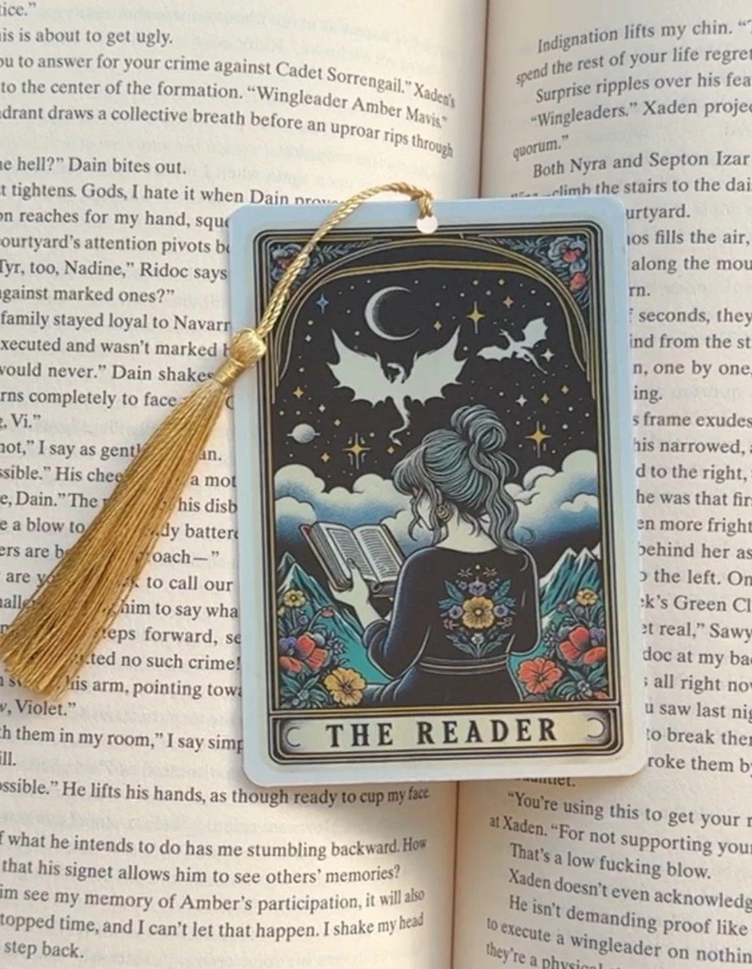 The Reader Card Bookmark, Trigger Warrings, Holographic Bookmark, Gothic Bookmark, Bookmark, Book... | Etsy (US)