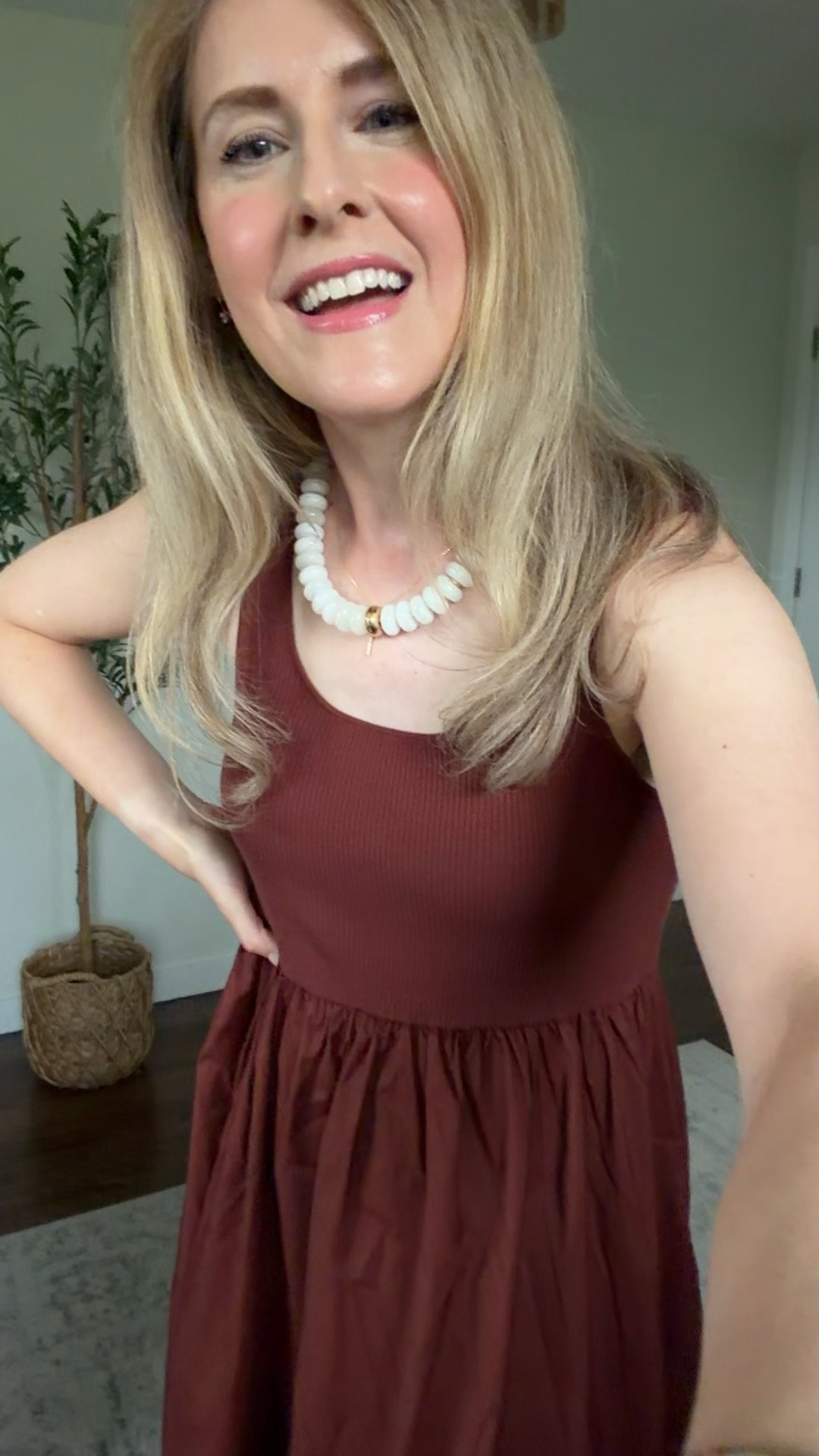 Walmart dress you’ll get so many compliments on this one! I went up one size to a medium for length in the torso and I’m 5’8”. Also comes in black. #walmartfashion summer dress

#LTKOver40 #LTKSeasonal