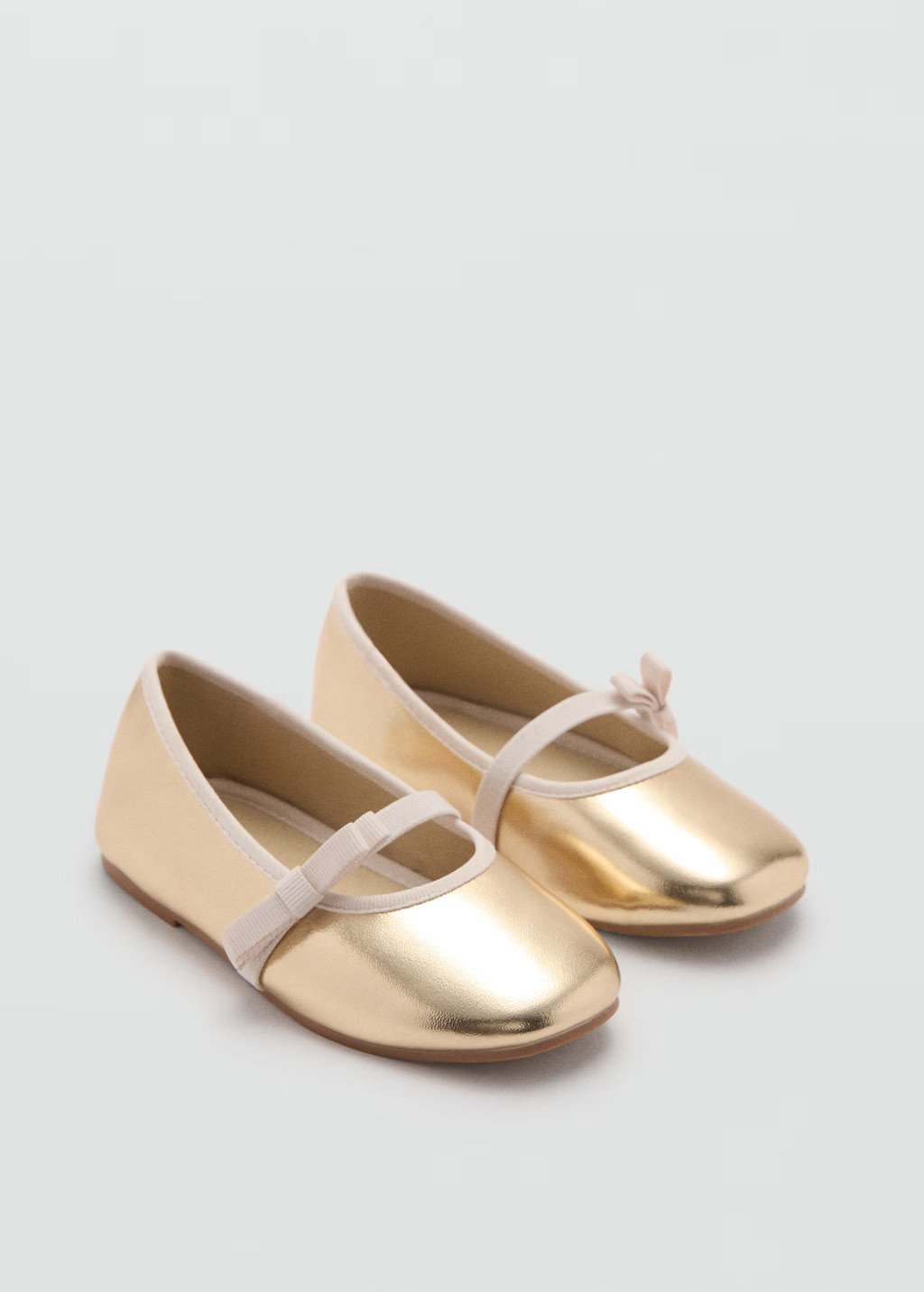Metallic strip ballerinas - Kids | MANGO USA | MANGO (US)