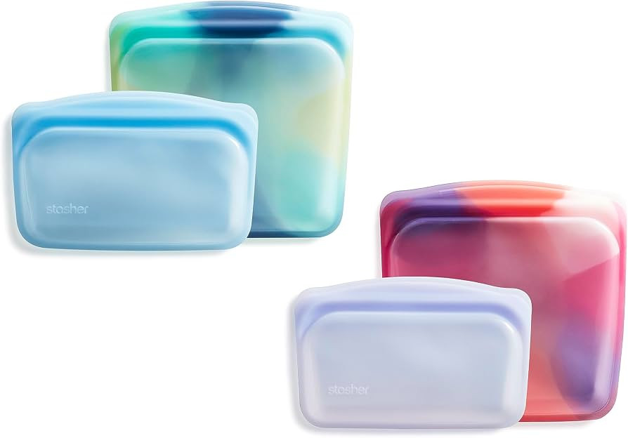 Stasher Reusable Silicone Storage Bag, Food Storage Container, Microwave and Dishwasher Safe, Lea... | Amazon (US)